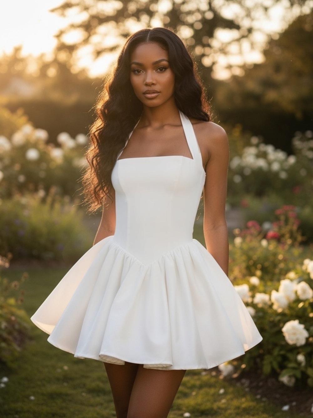 2 Showpo. Helda Corset Tie Neck Halter Mini Dress
